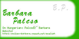 barbara palcso business card